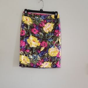 Womens J Crew Floral Pencil Skirt Size 00